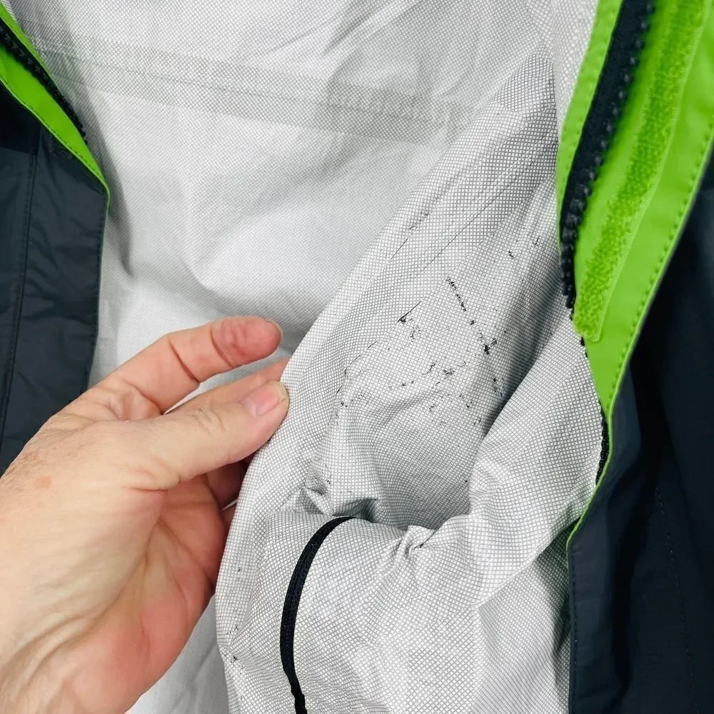The North Face HyVent black silver green Jacket